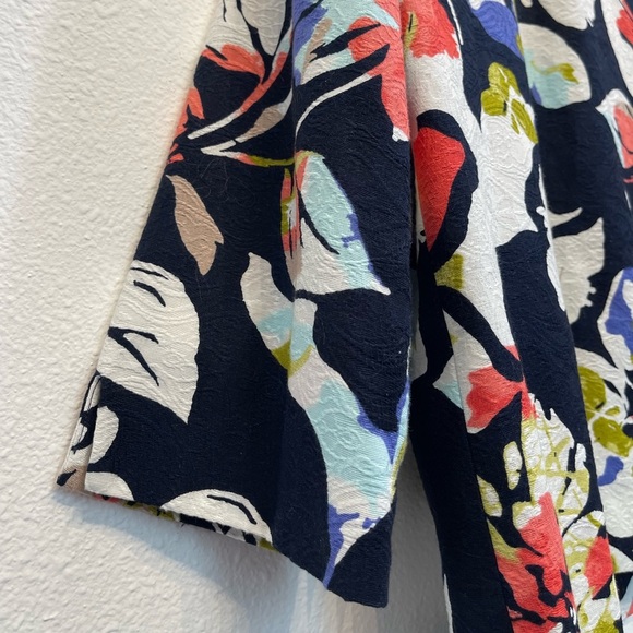 Alfred Dunner Floral Open Blazer Suit Jacket Event Formal 10P Blue Pink 3/4 - Picture 8 of 14